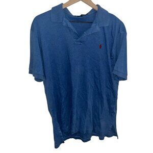 Polo by Ralph Lauren Men’s Blue Classic Cotton Polo Shirt Red Pony Logo — Size L